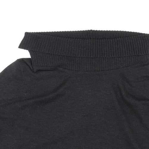 Canada Womens Black Roll Neck Polyester Pullover Jumper Size L
