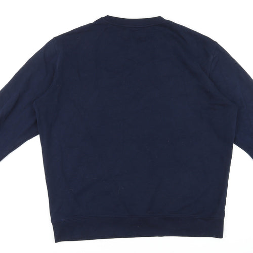 Marks and Spencer Womens Blue 100% Cotton Pullover Sweatshirt Size L Pullover - Christmas Merry Pugmas Dog