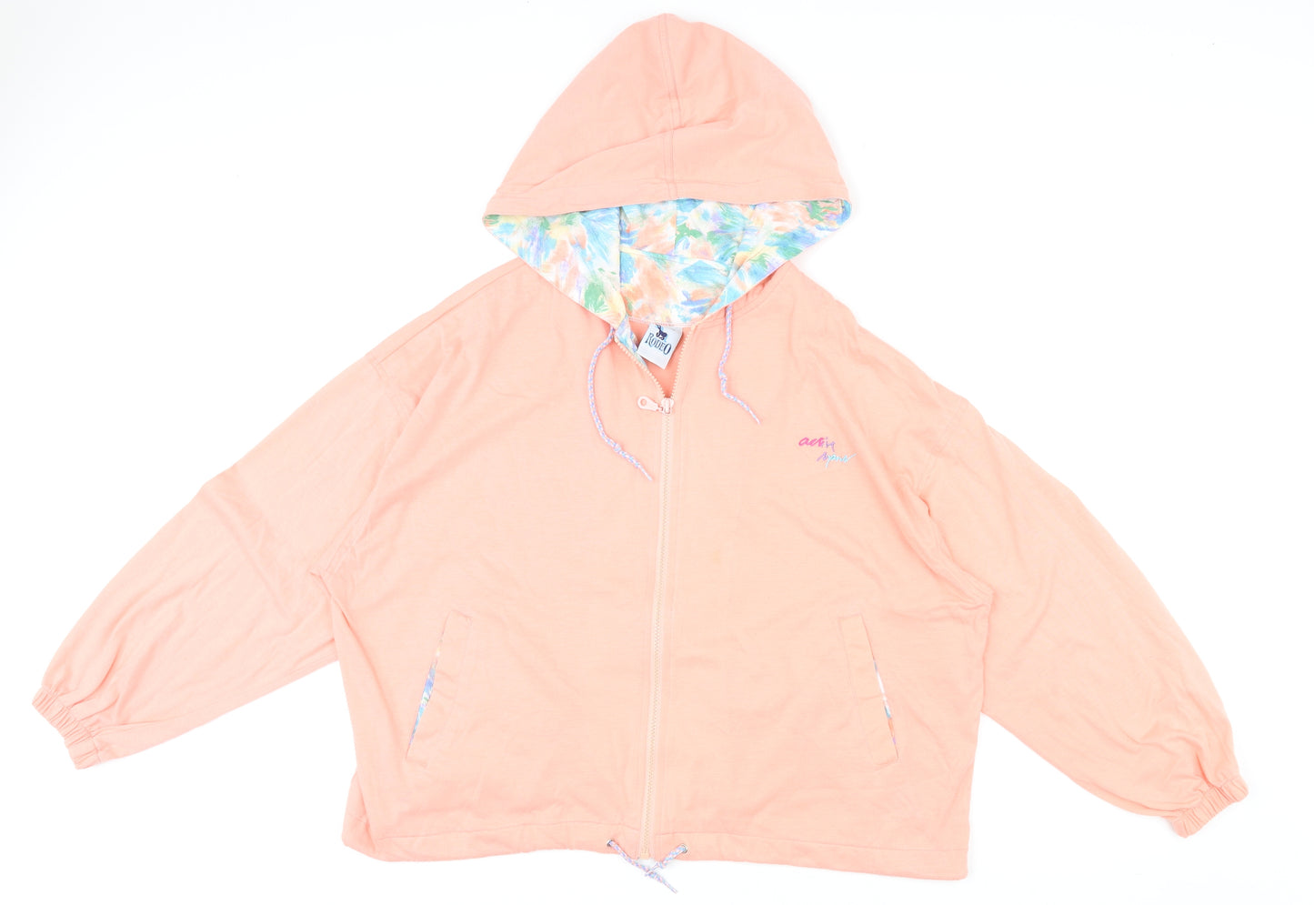 Rodeo Womens Pink Polyester Full Zip Hoodie Size 14 Zip
