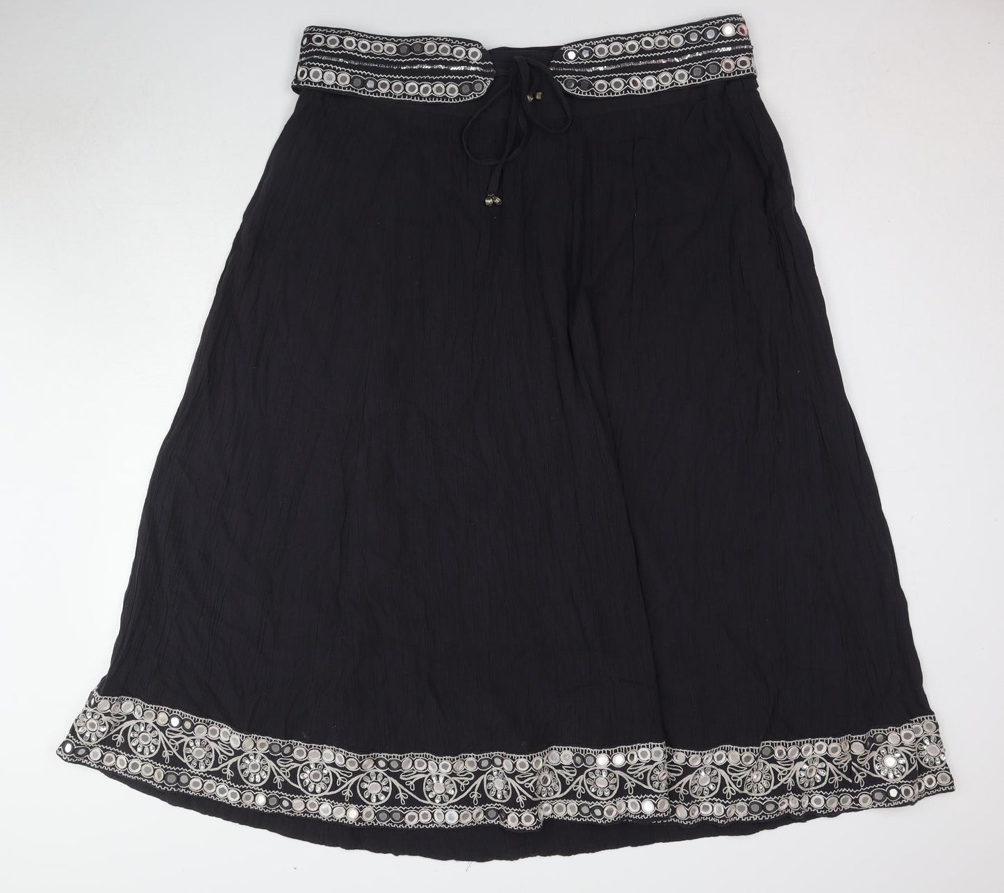 Monsoon Womens Blue Polyester Peasant Skirt Size 20 Zip