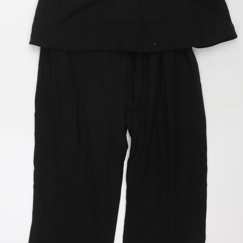 Zara Womens Black Polyester Jumpsuit One-Piece Size L L26 in Zip