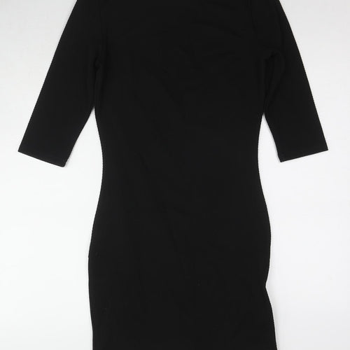 Mango Womens Black Polyester Shift Size S Round Neck Pullover
