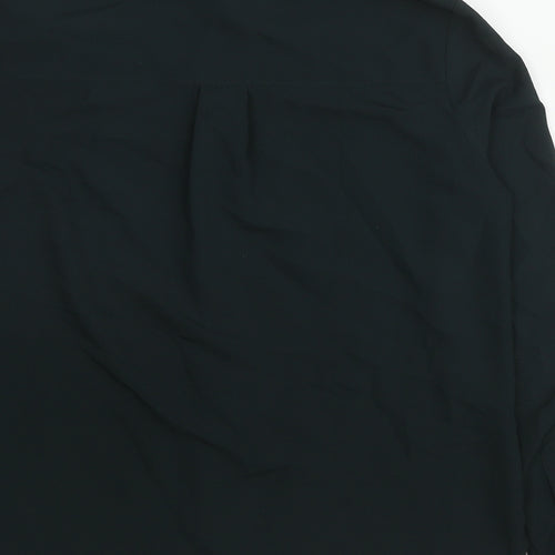 H&M Womens Green Polyester Basic Button-Up Size M Collared