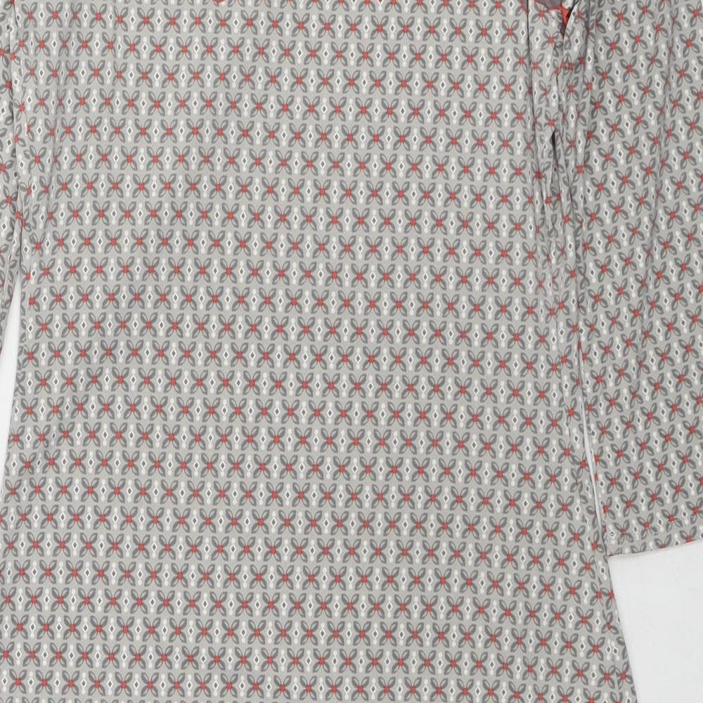 Studio M Womens Multicoloured Geometric Polyester Sheath Size S Boat Neck Pullover