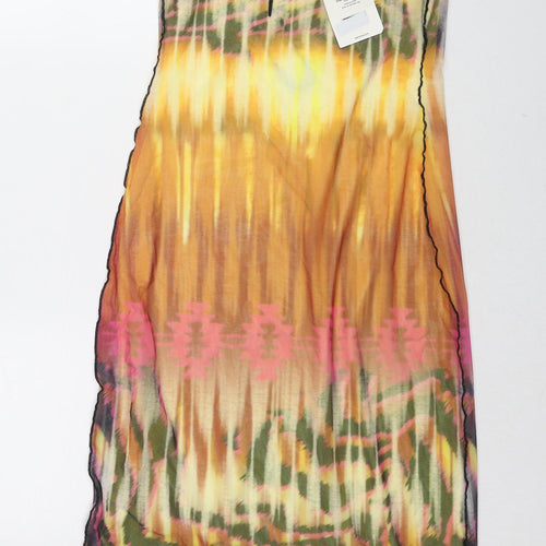 Bershka Womens Multicoloured Geometric Polyester Bodycon Size M V-Neck Pullover