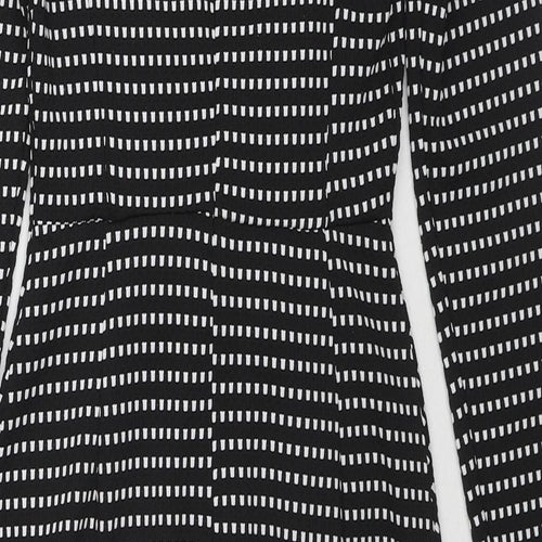 River Island Womens Black Geometric Polyester Pencil Dress Size S Round Neck Zip
