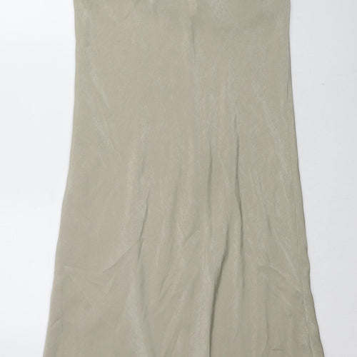 H&M Womens Beige Polyester Slip Dress Size S V-Neck Pullover