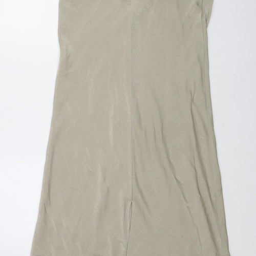 H&M Womens Beige Polyester Slip Dress Size S V-Neck Pullover