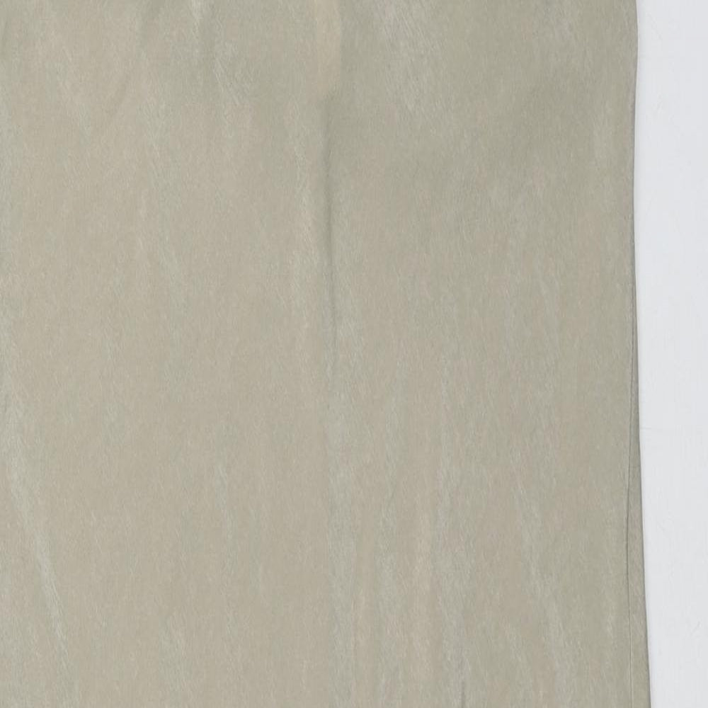 H&M Womens Beige Polyester Slip Dress Size S V-Neck Pullover