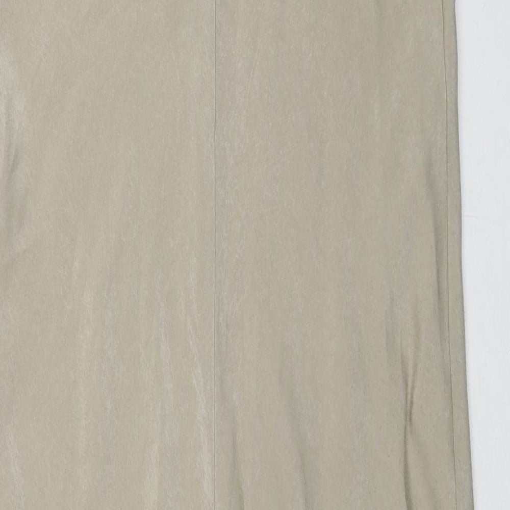 H&M Womens Beige Polyester Slip Dress Size S V-Neck Pullover