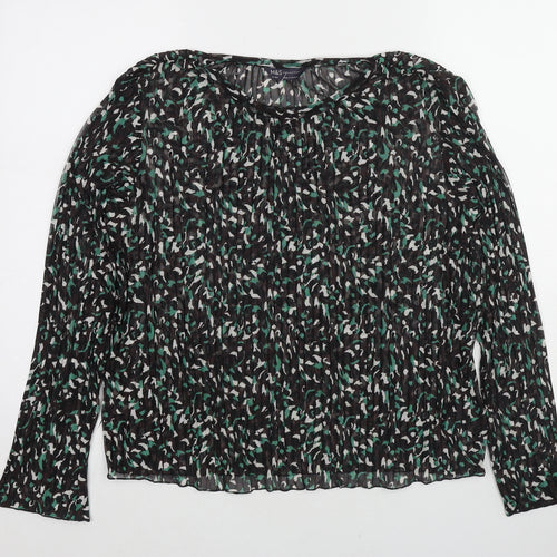 Marks and Spencer Womens Multicoloured Animal Print Polyester Basic Blouse Size 12 Boat Neck