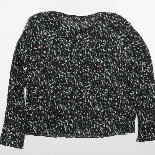 Marks and Spencer Womens Multicoloured Animal Print Polyester Basic Blouse Size 12 Boat Neck