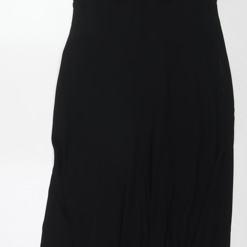 Vera Mont Womens Black Acetate Maxi Size 12 Round Neck Zip