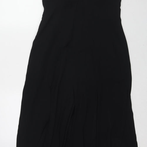 Vera Mont Womens Black Acetate Maxi Size 12 Round Neck Zip