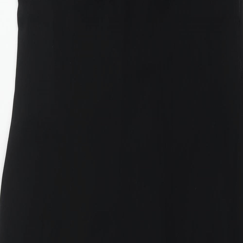 Vera Mont Womens Black Acetate Maxi Size 12 Round Neck Zip