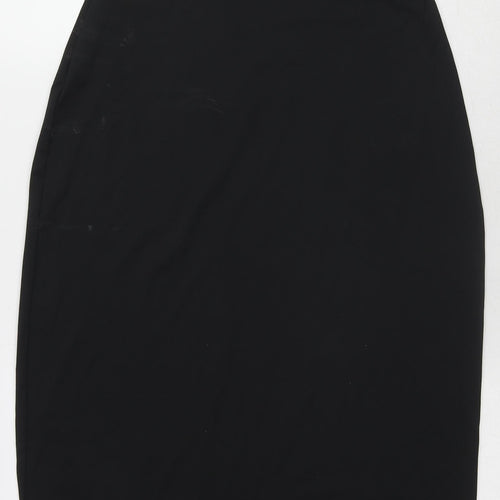 Zara Womens Black Polyester Maxi Size L Mock Neck Pullover