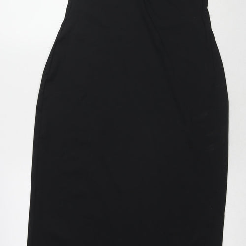 Zara Womens Black Polyester Maxi Size L Mock Neck Pullover