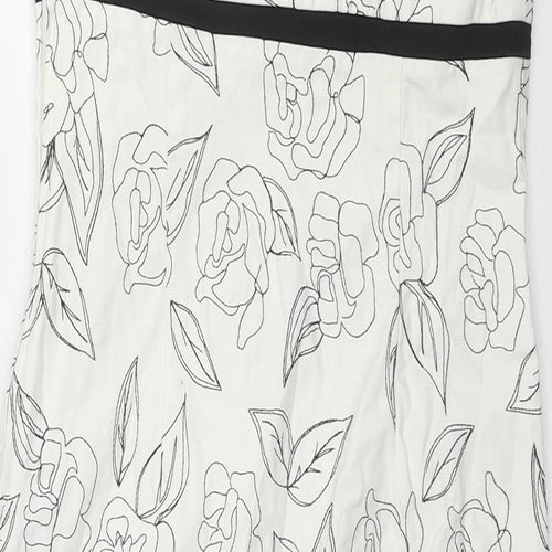 Principles Womens White Floral Cotton Pencil Dress Size 10 Halter Pullover