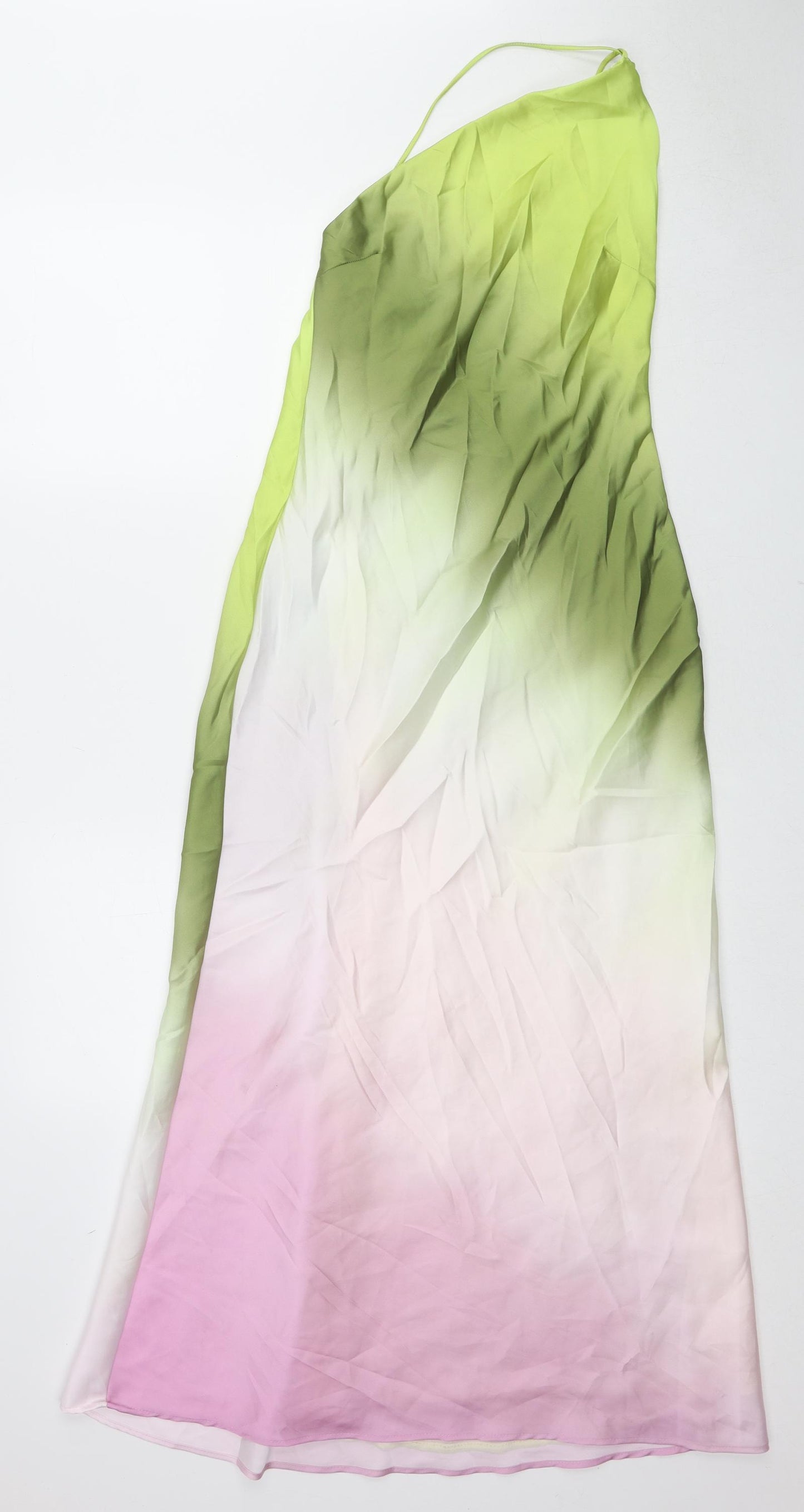 Zara Womens Multicoloured Geometric Polyester A-Line Size XS One Shoulder Pullover - Asymmetric Neckline, Open Back