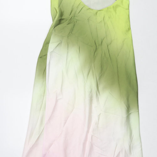 Zara Womens Multicoloured Geometric Polyester A-Line Size XS One Shoulder Pullover - Asymmetric Neckline, Open Back