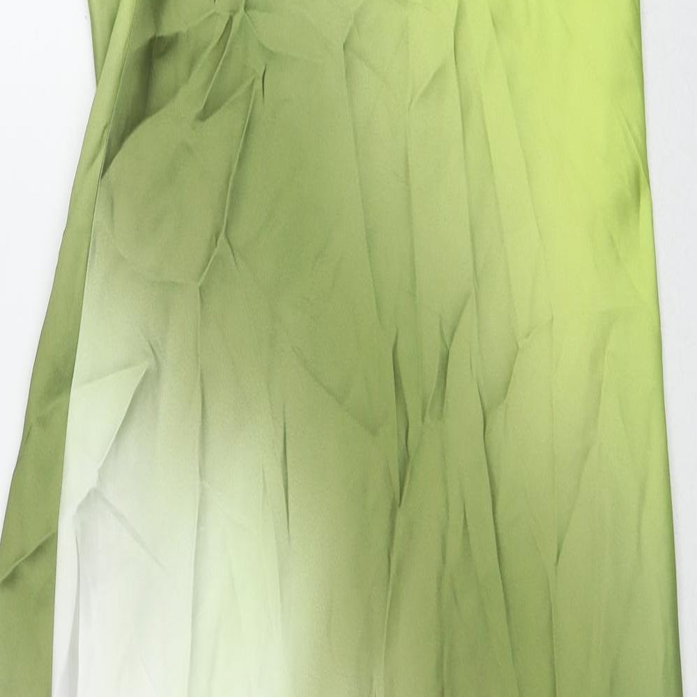 Zara Womens Multicoloured Geometric Polyester A-Line Size XS One Shoulder Pullover - Asymmetric Neckline, Open Back