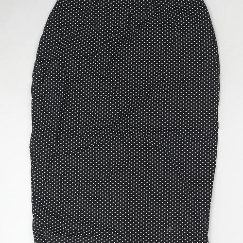 Baylis & Knight Womens Black Polka Dot Cotton Straight & Pencil Skirt Size 12 Zip