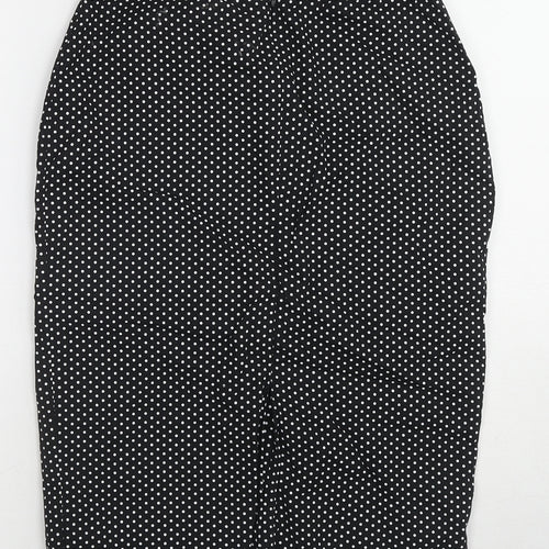 Baylis & Knight Womens Black Polka Dot Cotton Straight & Pencil Skirt Size 12 Zip