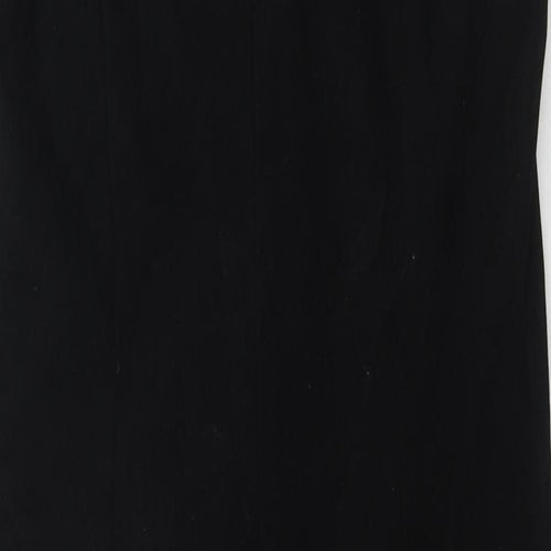NL Collection Womens Black Polyester Tank Dress Size 12 V-Neck Zip