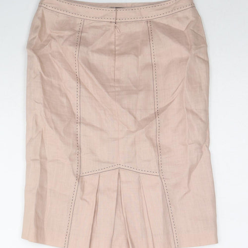 NEXT Womens Pink Ramie A-Line Skirt Size 8 Zip