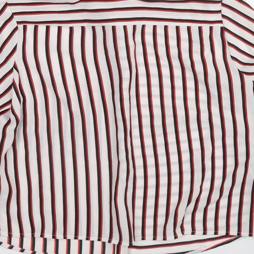 New Look Womens Multicoloured Striped Polyester Basic Blouse Size 8 Collared