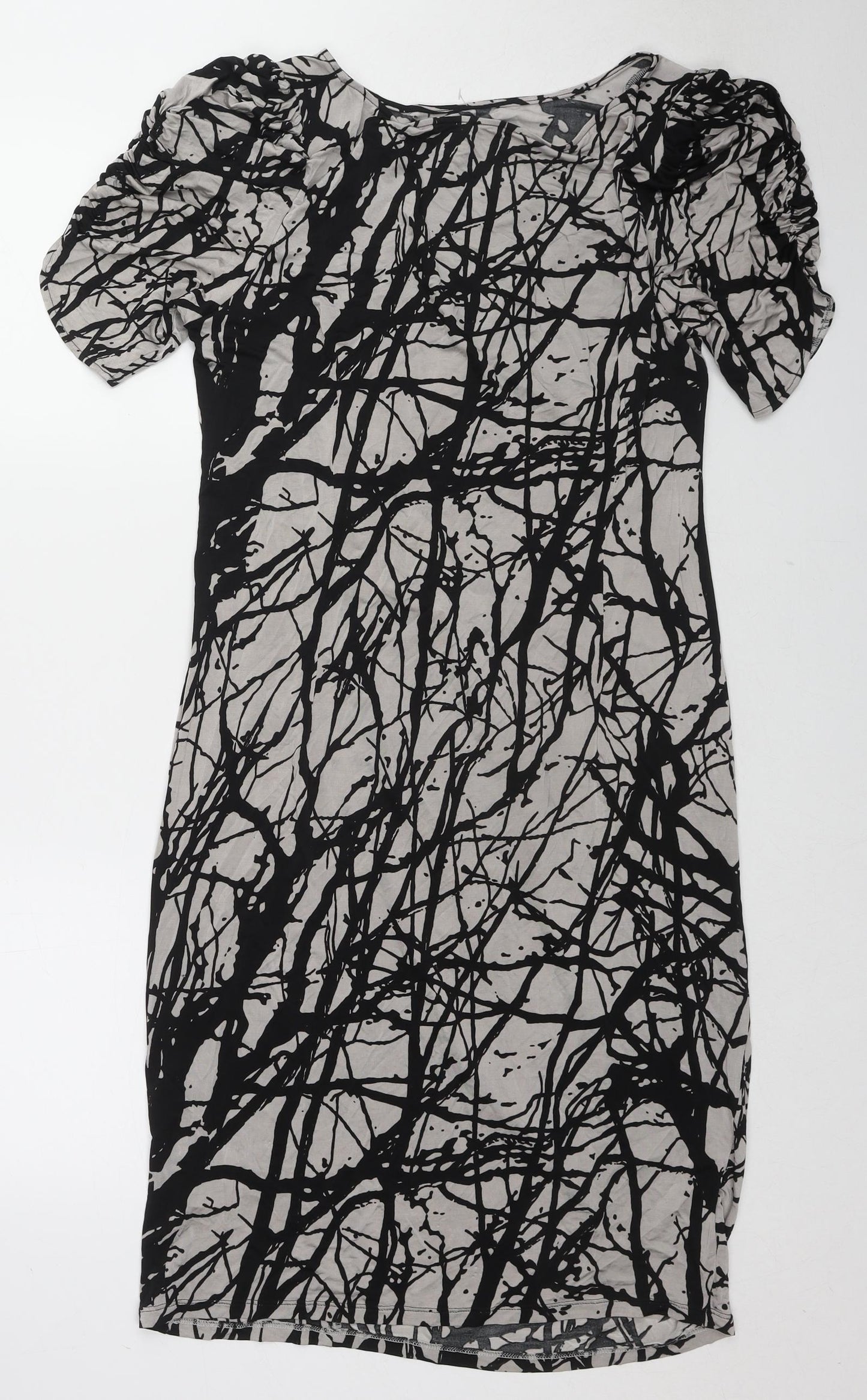Marks and Spencer Womens Multicoloured Geometric Viscose Shift Size 16 Round Neck Pullover