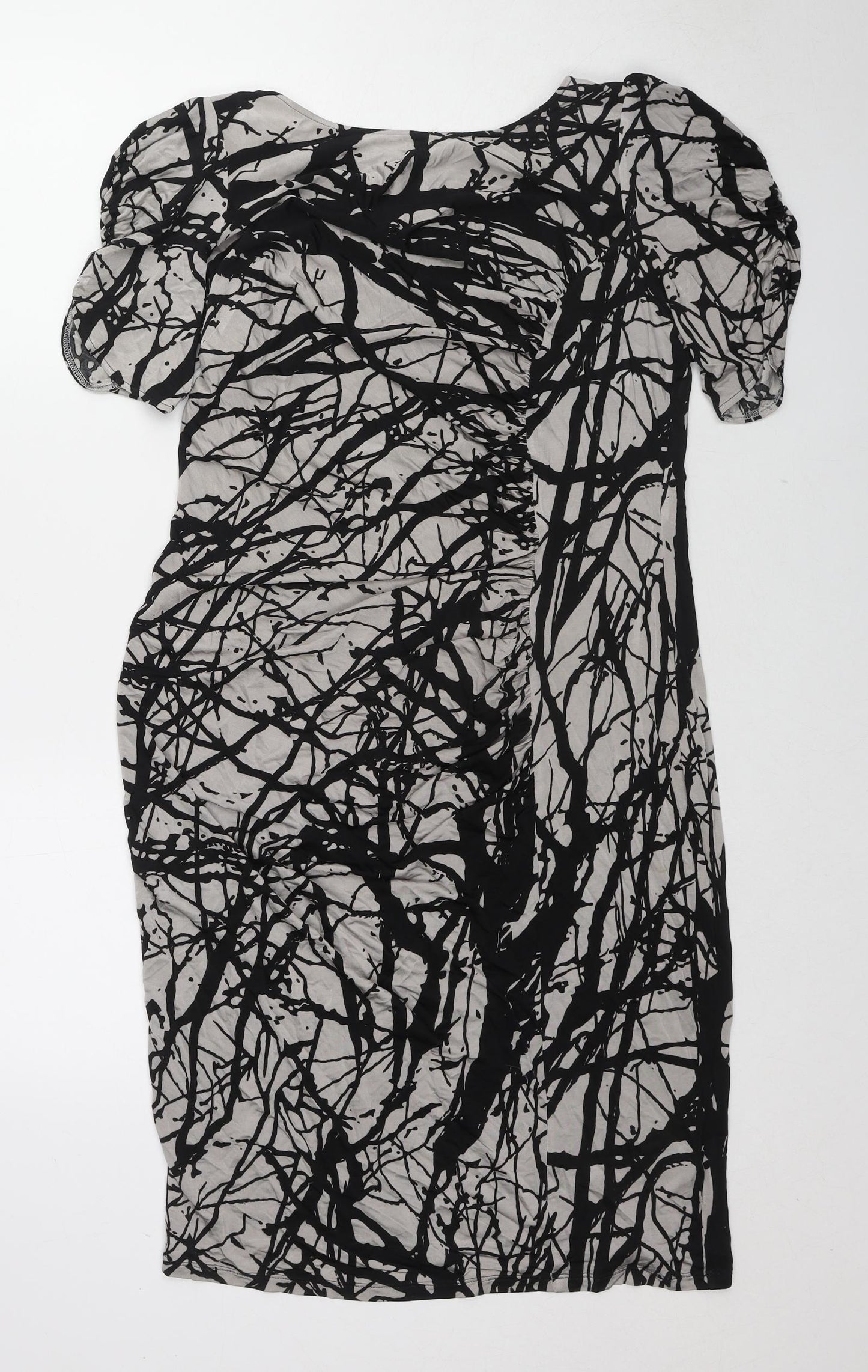 Marks and Spencer Womens Multicoloured Geometric Viscose Shift Size 16 Round Neck Pullover