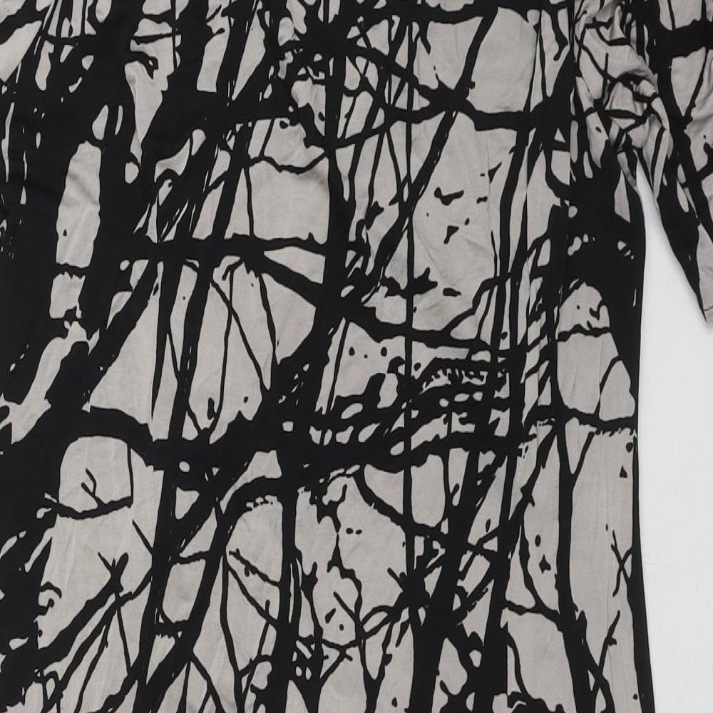 Marks and Spencer Womens Multicoloured Geometric Viscose Shift Size 16 Round Neck Pullover