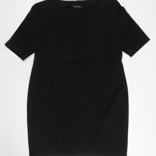 Dorothy Perkins Womens Black Polyester A-Line Size 20 Round Neck Pullover