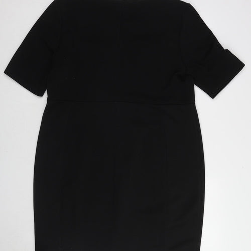 Dorothy Perkins Womens Black Polyester A-Line Size 20 Round Neck Pullover
