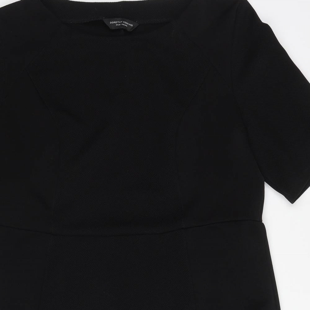 Dorothy Perkins Womens Black Polyester A-Line Size 20 Round Neck Pullover
