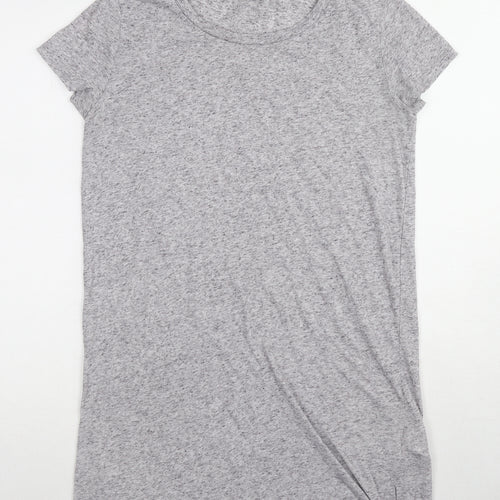 H&M Womens Grey Geometric Polyester Tunic T-Shirt Size M Round Neck