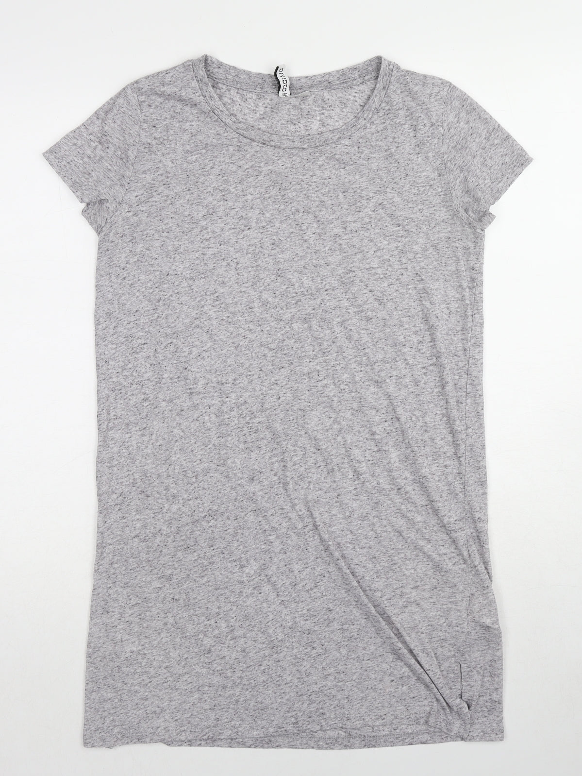 H&M Womens Grey Geometric Polyester Tunic T-Shirt Size M Round Neck
