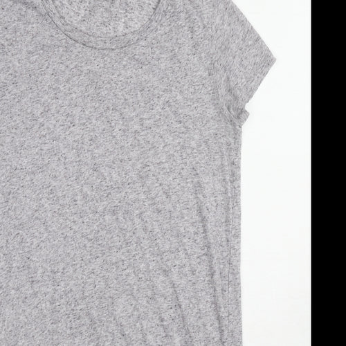 H&M Womens Grey Geometric Polyester Tunic T-Shirt Size M Round Neck