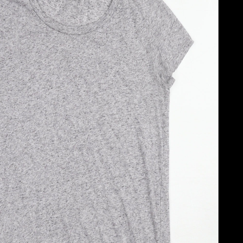 H&M Womens Grey Geometric Polyester Tunic T-Shirt Size M Round Neck