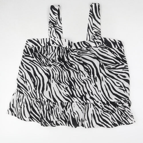 Marks and Spencer Womens Multicoloured Animal Print Cotton Basic Tank Size 26 Sweetheart - Zebra Pattern