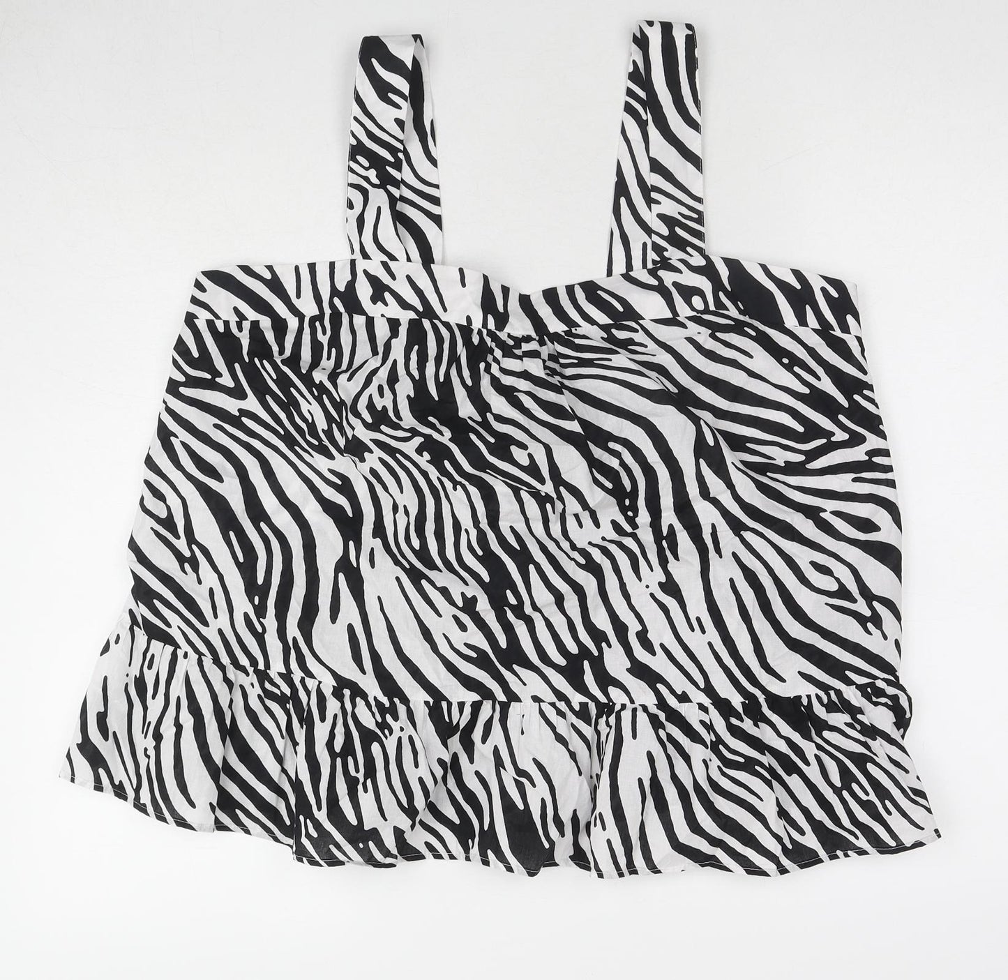 Marks and Spencer Womens Multicoloured Animal Print Cotton Basic Tank Size 26 Sweetheart - Zebra Pattern