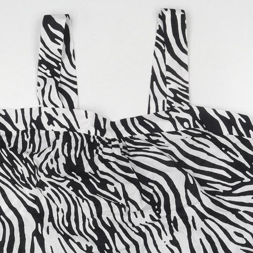 Marks and Spencer Womens Multicoloured Animal Print Cotton Basic Tank Size 26 Sweetheart - Zebra Pattern
