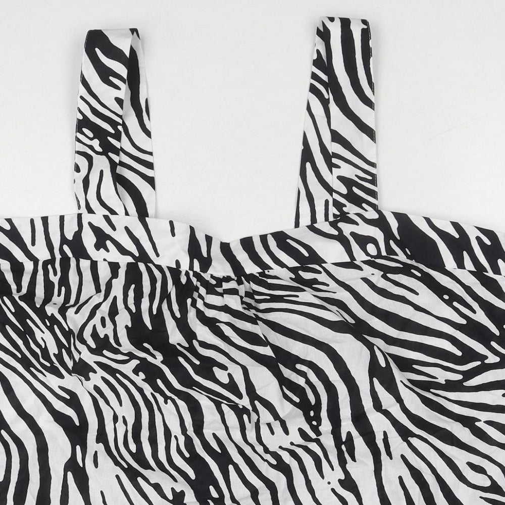 Marks and Spencer Womens Multicoloured Animal Print Cotton Basic Tank Size 26 Sweetheart - Zebra Pattern