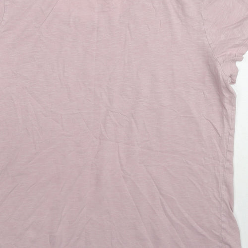 Fat Face Womens Pink Cotton Basic T-Shirt Size 14 Round Neck - Outdoor Cafe