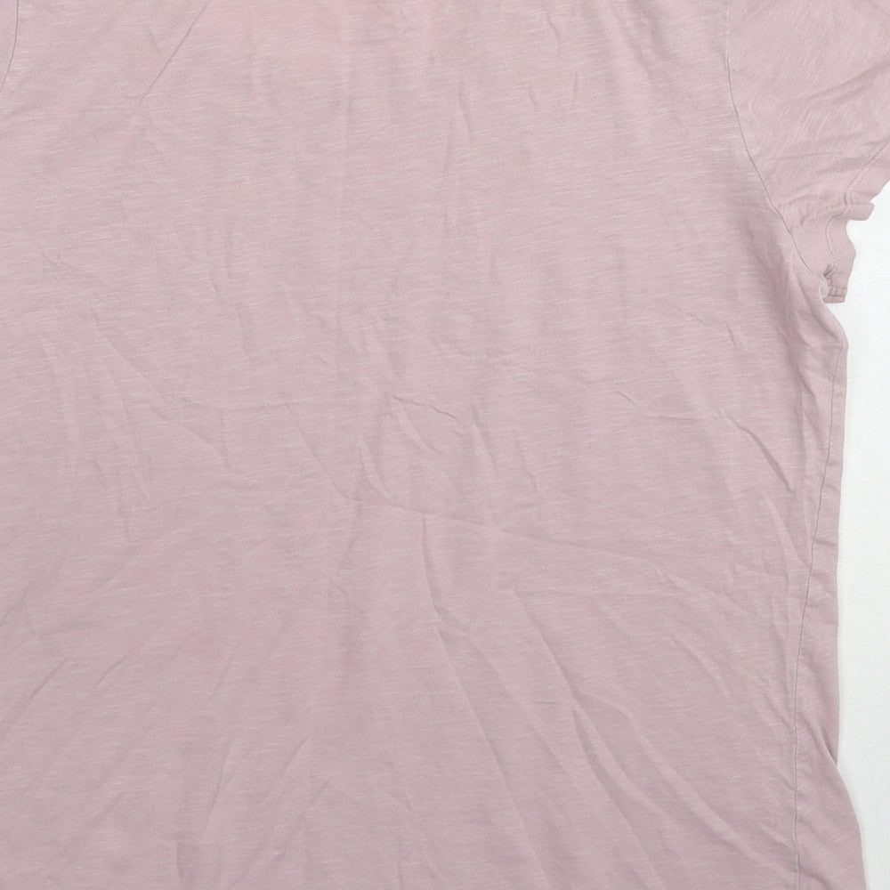 Fat Face Womens Pink Cotton Basic T-Shirt Size 14 Round Neck - Outdoor Cafe