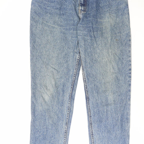 Casual Mens Blue Cotton Tapered Jeans Size 38 in L32 in Regular Zip