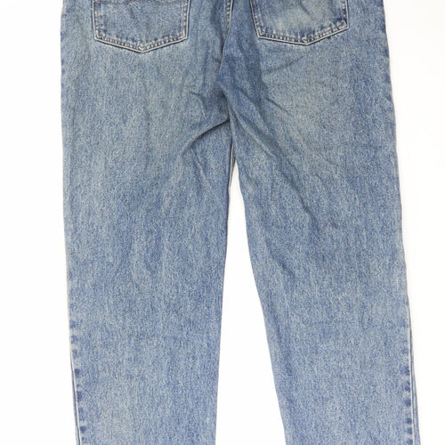 Casual Mens Blue Cotton Tapered Jeans Size 38 in L32 in Regular Zip