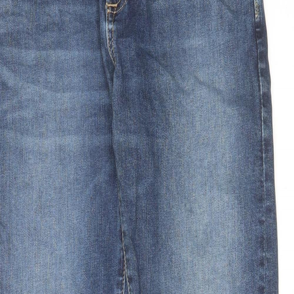 Gap Boys Blue Cotton Straight Jeans Size 13-14 Years Slim Zip