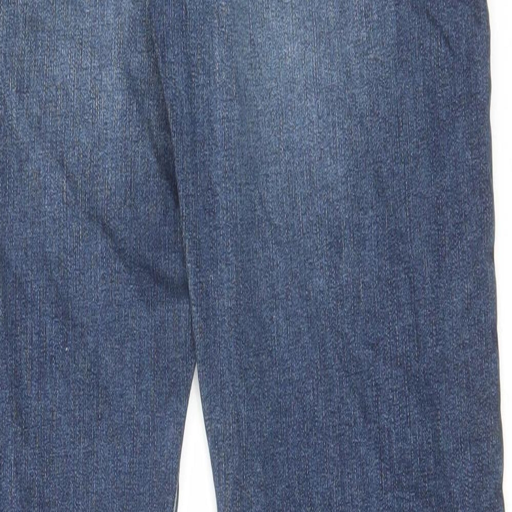 Gap Boys Blue Cotton Straight Jeans Size 13-14 Years Slim Zip